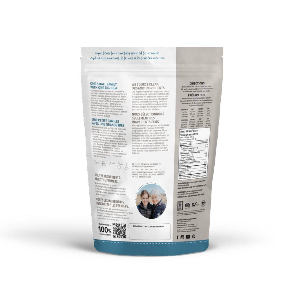 Organic Sprouted Quick Oats, 24 oz.